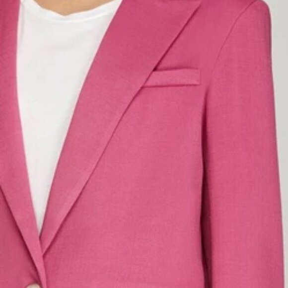 Single Breasted Woven Blazer with Front Pockets in Pink - Picture 4 of 4